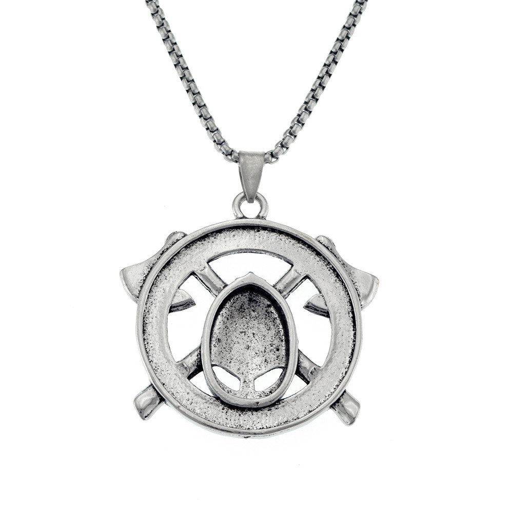 گردنبند مردانه برانت مدل  وایکینگ تبر و کلاه خود