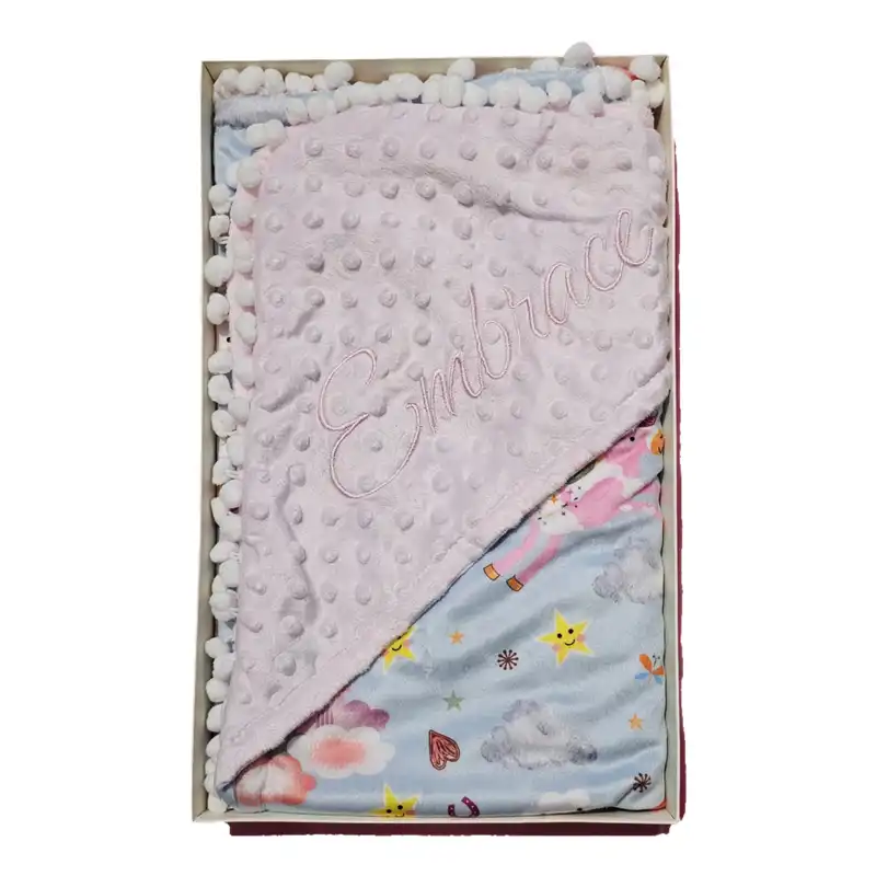 پتو کودک مدل اسب و رنگین کمان سایز 75x75 سانتی متر