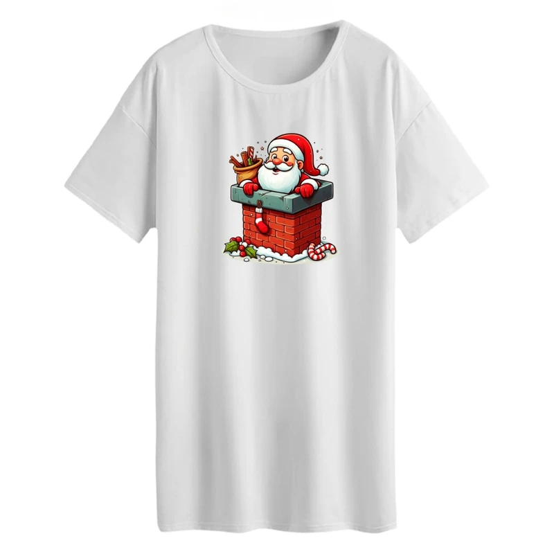 تی شرت لانگ زنانه مدل کریسمس کد 03