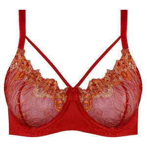 سوتین زنانه پانیذ مدل فنردار گیپوری هارنس دار کد 66394