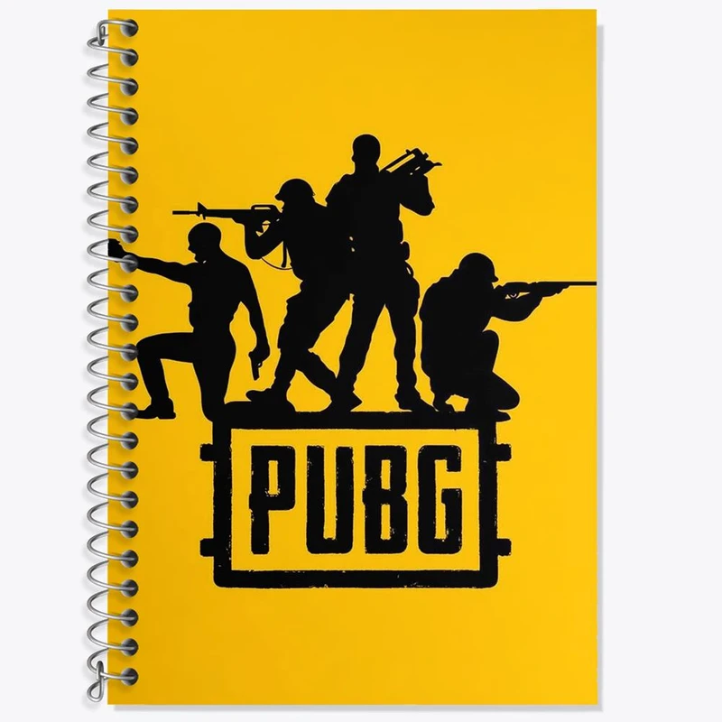 دفتر زبان 50 برگ خندالو مدل سه خط طرح بازی پابجی PUBG کد 3775