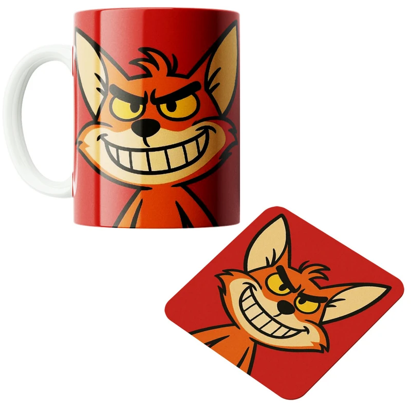 ماگ پاد آفرین مدل گربه کد 617به همراه زیر لیوانی 