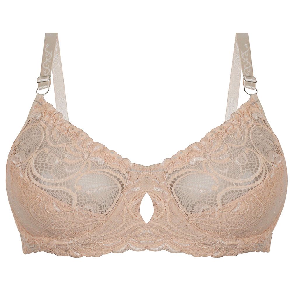 ست شورت و سوتین زنانه پرجامدا مدل 340019209 دانتل رنگ کرم -  - 2