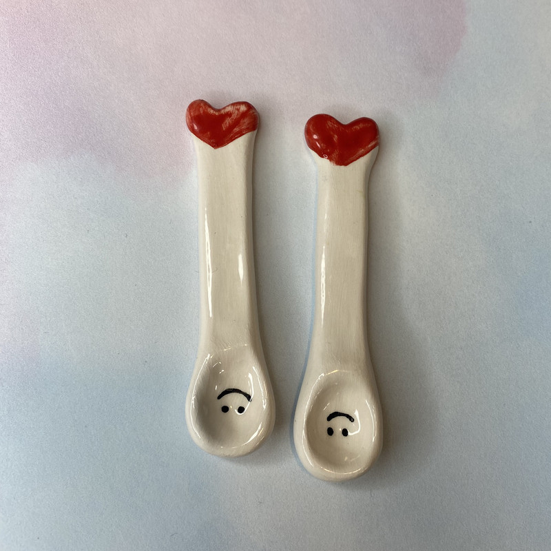 قاشق سرامیکی طرح قلب کد 05 بسته 2 عددی