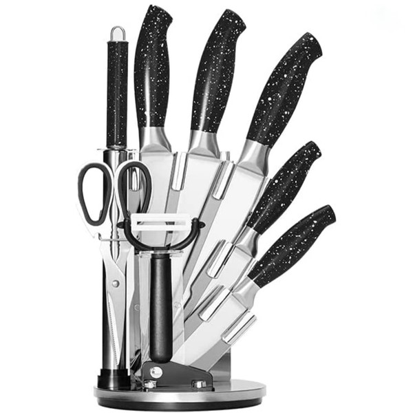 ست چاقو آشپزخانه 9 پارچه کِندی مدل گرانیتی کد 110