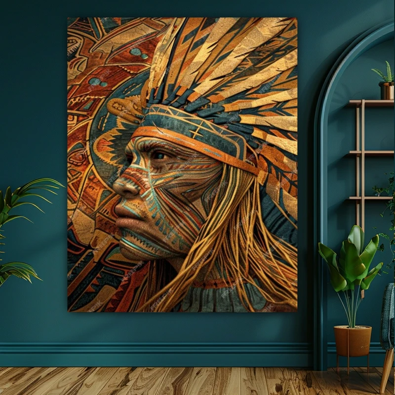 پوستر دیواری طرح چهره سرخپوستی کد BK22696