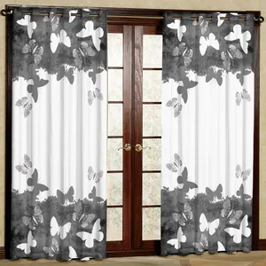 پرده مدل پروانه مخمل پانچی کد 1371R سایز 140x280 سانتی متر