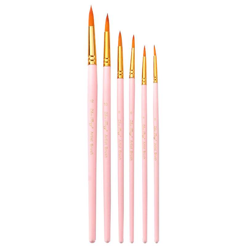 قلم مو گرد ژوتینگ مدل R6 کد pink مجموعه 6 عددی