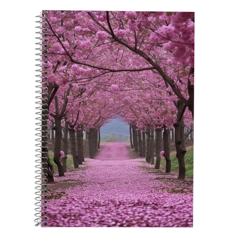 دفتر زبان 50 برگ مدوپد مدل دو خط طرح بهار کد DF13410