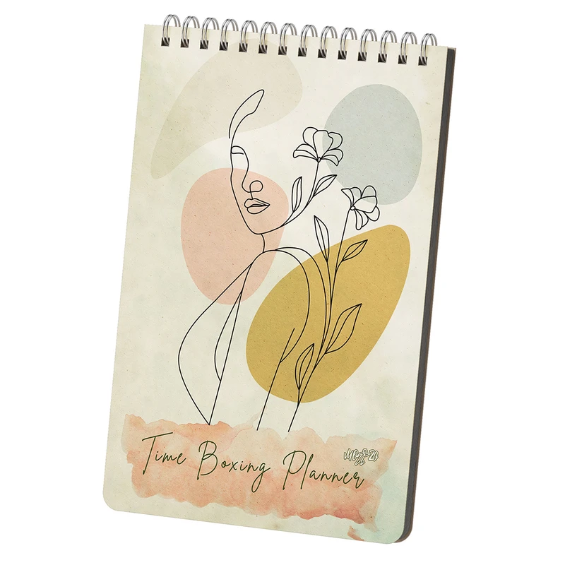 دفتر برنامه ریزی 80 برگ موتی مدل تایم باکس طرح مینیمال کد 80