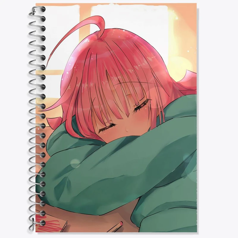 دفتر زبان 50 برگ خندالو مدل سه خط طرح رینا انیمه مادوکا مجیکا Madoka Magica کد 18404