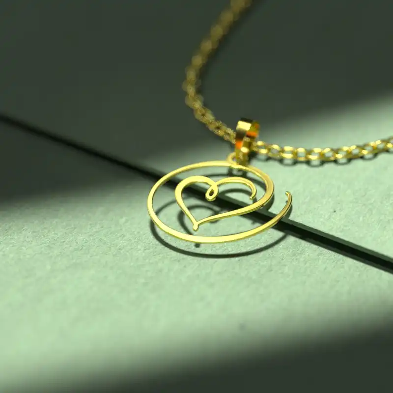 گردنبند طلا 18 عیار زنانه مدوپد مدل قلب کد E3-1-1267