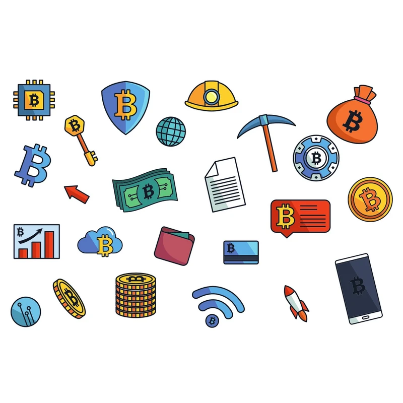 استیکر لپ تاپ مدل cripto مجموعه 24 عددی