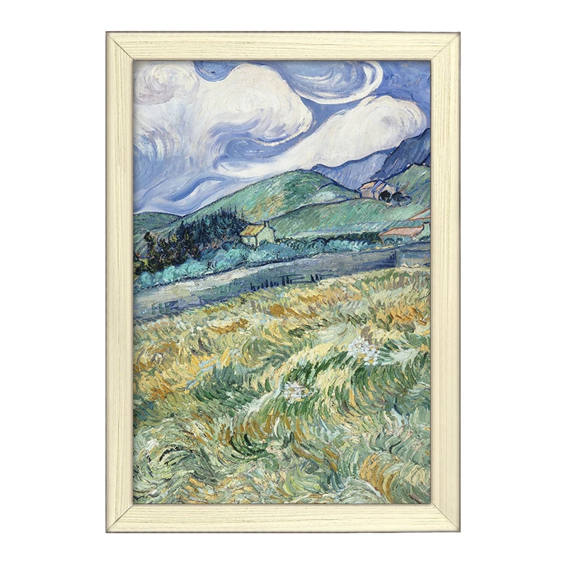 تابلو خندالو طرح منظره کوه پشت بیمارستان ونسان ونگوگ (Van Gogh) کد 36796