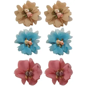 گیره مو دخترانه مدل گل کد 3 بسته 6 عددی