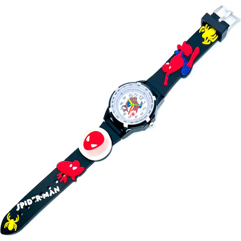 ساعت مچی عقربه ای پسرانه مدل چراغدار بند سیلیکونی ضد حساسیت طرح مرد عنکبوتی کد 2 ساعت مچی عقربه ای پسرانه مدل چراغدار بند سیلیکونی ضد حساسیت طرح مرد عنکبوتی کد 2