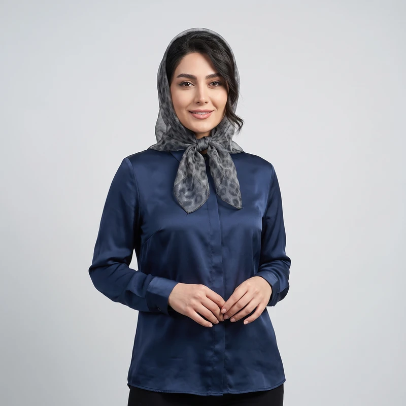 مینی‌ اسکارف زنانه توری خال‌خالی مدل 06
