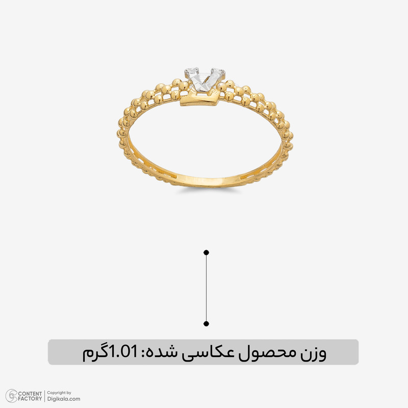 انگشتر طلا  18 عیار زنانه با طرح لویی ویتون گالری طلا و جواهر هانی مدل 70414  - 3