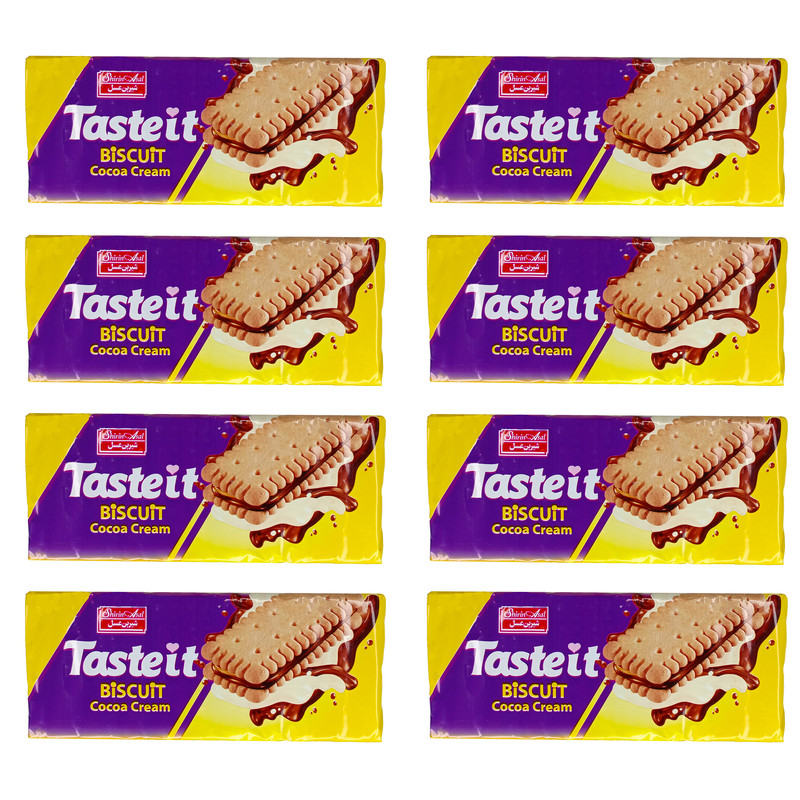 بیسکویت با کرم کاکائویی تیست ایت شیرین عسل - 130 گرم بسته 8 عددی