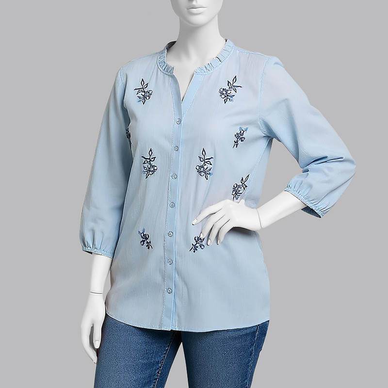 شومیز آستین سه ربع زنانه ال سی وایکیکی مدل fl2536