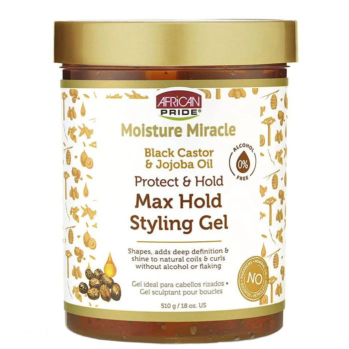 ژل حالت‌دهنده مو آفریکن پراید مدل Black Castor & Jojoba Oil حجم 510 میلی‌لیتر