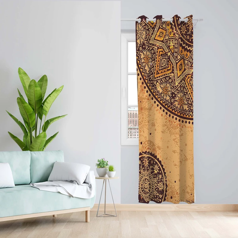 پرده طرح خورشید مدل مخمل پانچی کد 1422 z سایز 140x200 سانتی متر