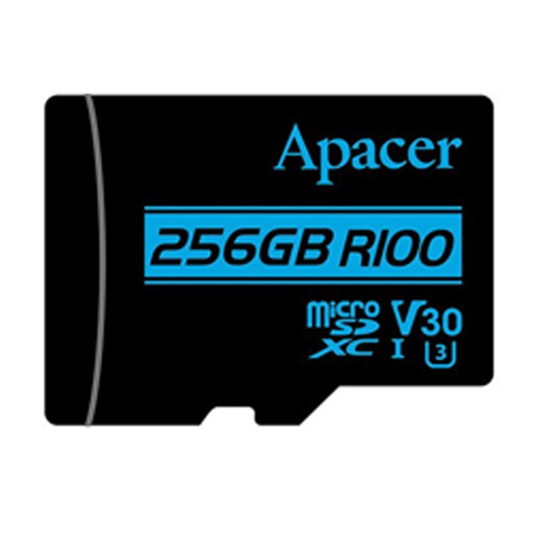 کارت حافظه microSDXC اپیسر مدل V30 A1 کلاس 10 استاندارد UHS-I U3 سرعت 100MBps ظرفیت 256 گیگابایت به همراه آداپتور SD