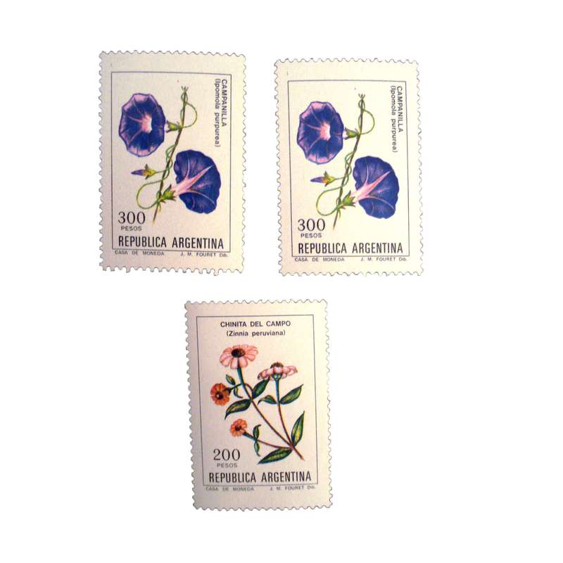 تمبر یادگاری مدل گل کد DS1703  مجموعه 3 عددی 