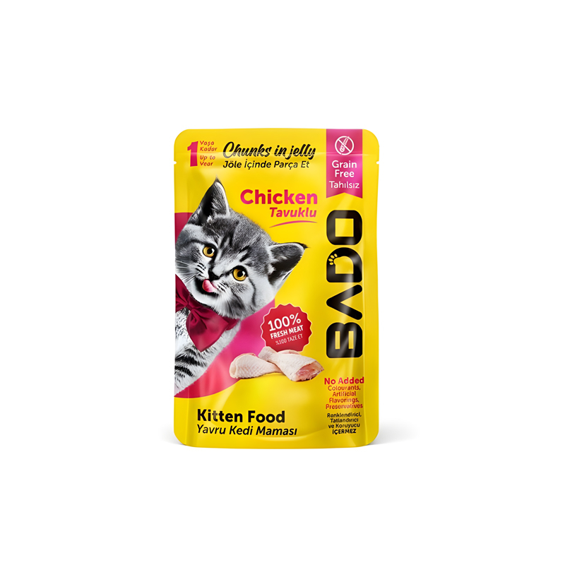 پک پوچ گربه بادو مدل Pouch Pack طعم مرغ،سالمون،بره،جگر وزن 510 گرم بسته 6 عددی