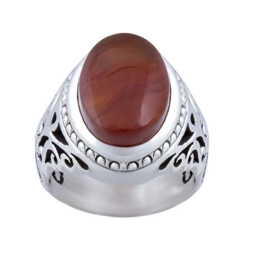 انگشتر نقره مردانه مدل سنگ عقیق یمانی اصل رکاب دست ساز کد AM_038