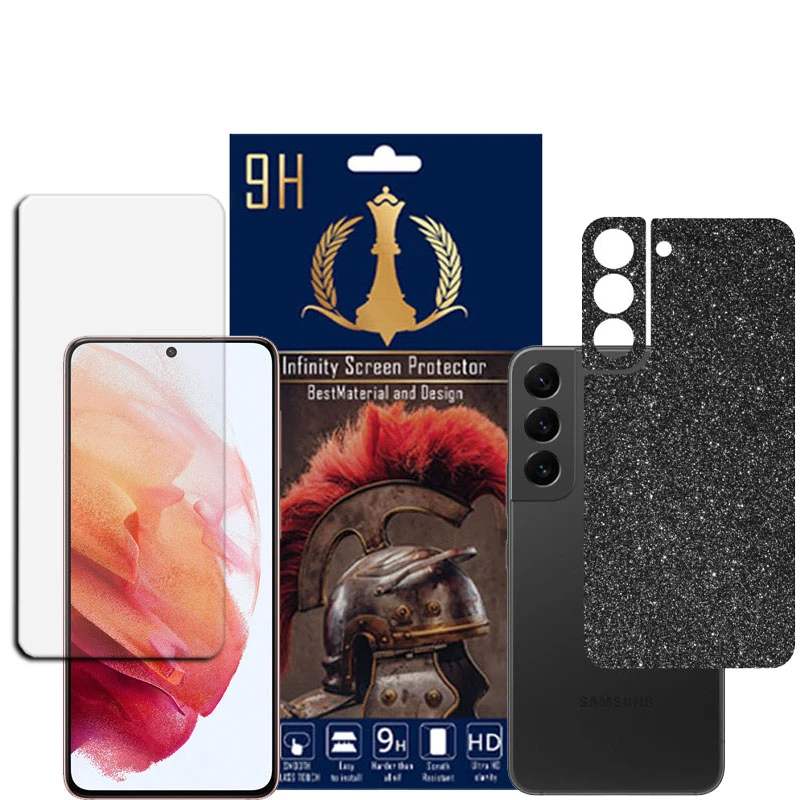 برچسب پوششی اینفینیتی مدل PRO MAX مناسب برای گوشی موبایل سامسونگ GALAXY S22 به همراه محافظ صفحه نمایش