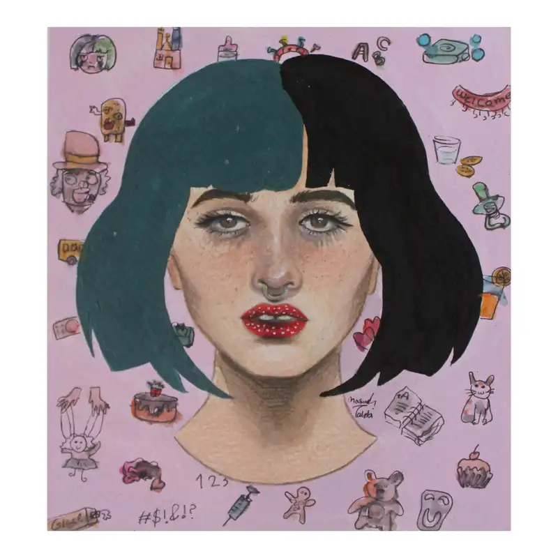 نقاشی مداد رنگی مدل ملانی مارتینز کد 02