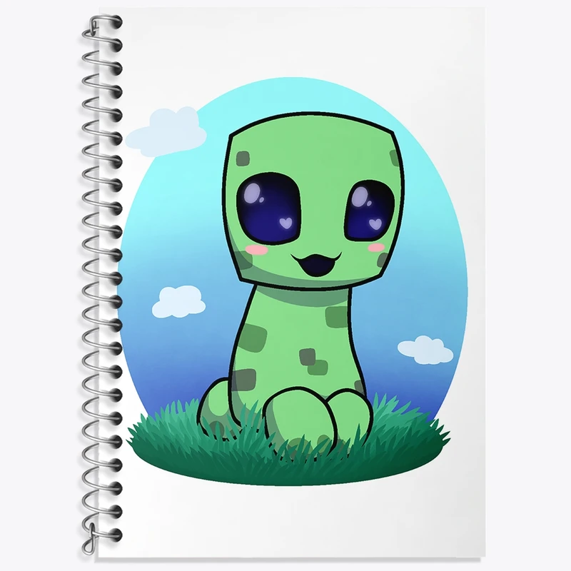 دفتر زبان 50 برگ خندالو مدل سه خط طرح بازی ماینکرافت (Minecraft) کد 36974