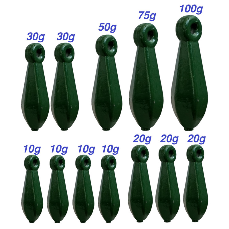 سرب ماهیگیری مدل استتار اشکی سایز 100-10 گرم بسته 12عددی