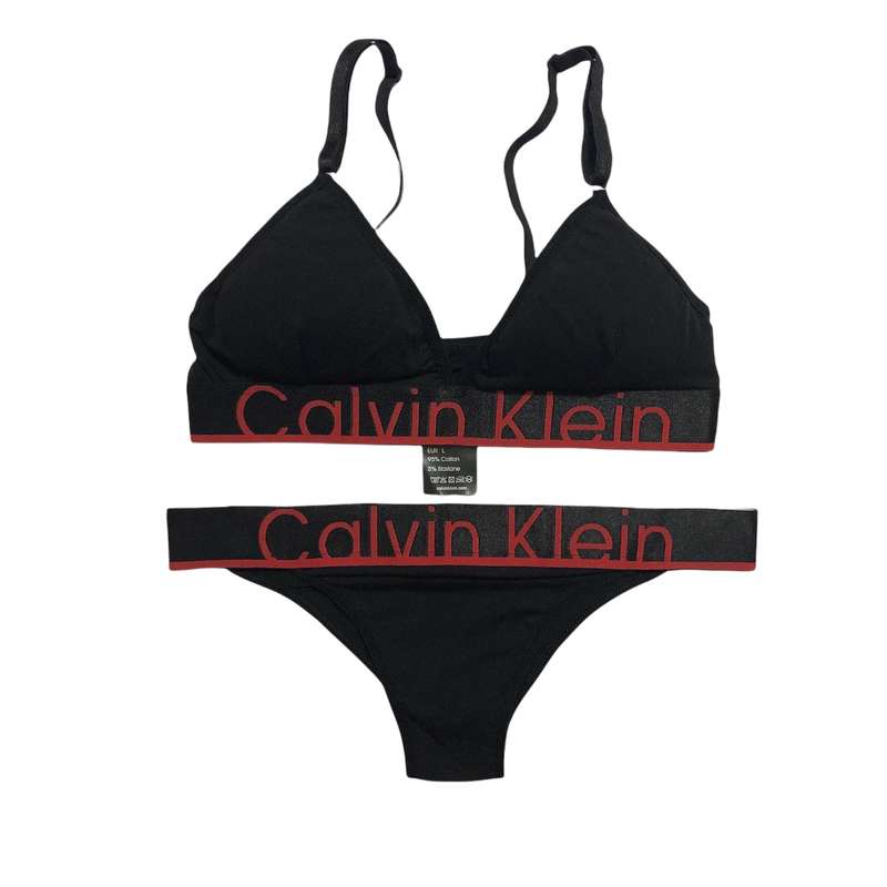 ست شورت و سوتین زنانه کلوین کلاین مثلثی مدل Q100