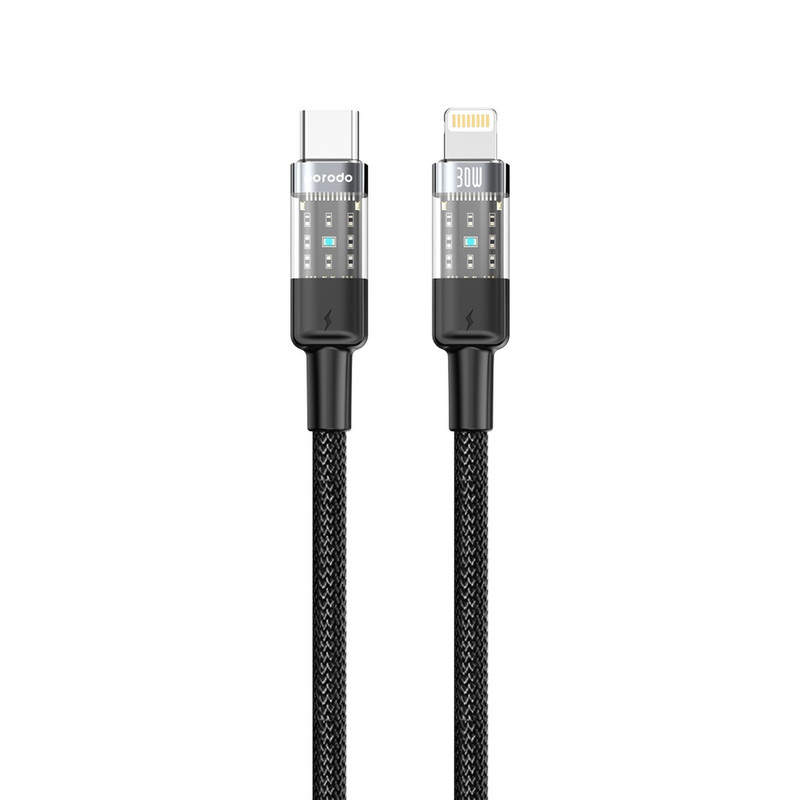 کابل تبدیل USB-C به لایتنینگ پرودو مدل PD-30WCLTH-BK طول ۱.۲ متر