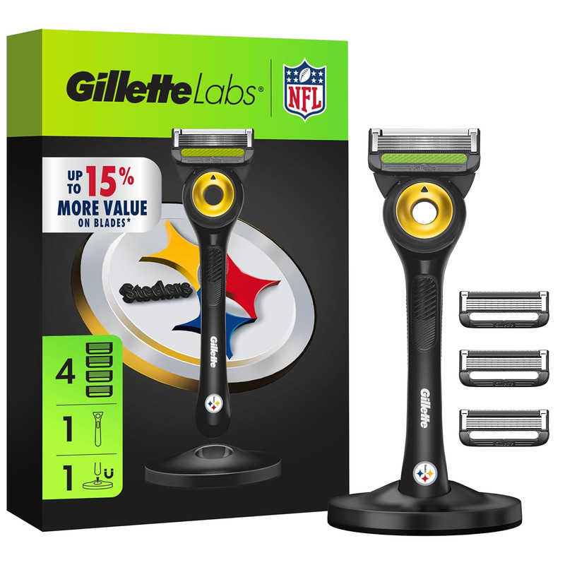 خودترش ژیلت مدل Labs NFL به همراه تیغ یدک بسته 4 عددی