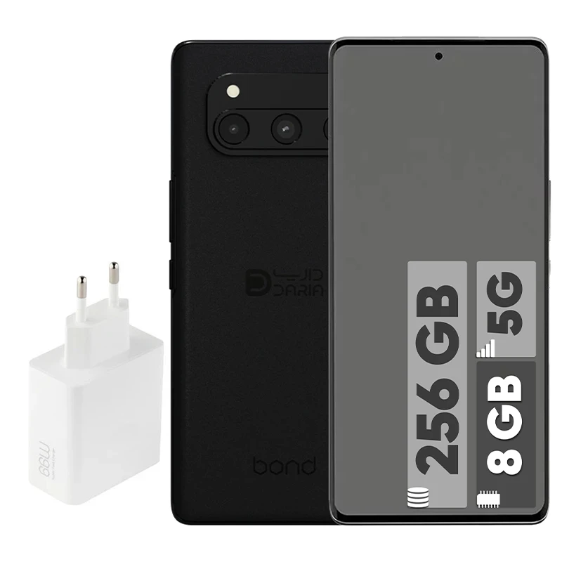 گوشی موبایل داریا مدل bond 5G دو سیم کارت ظرفیت 256 گیگابایت و رم 8 گیگابایت به همراه شارژر