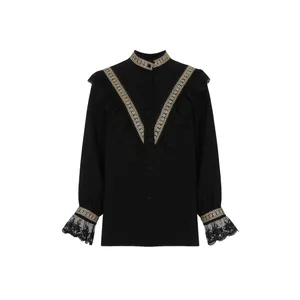 شومیز آستین بلند یقه ایستاده زنانه مدل گیسو