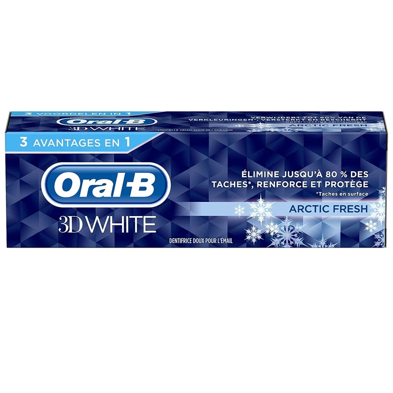 خمیر دندان اورال-بی مدل 3D WHITE مدل Arctic Fresh حجم 75 میلی لیتر