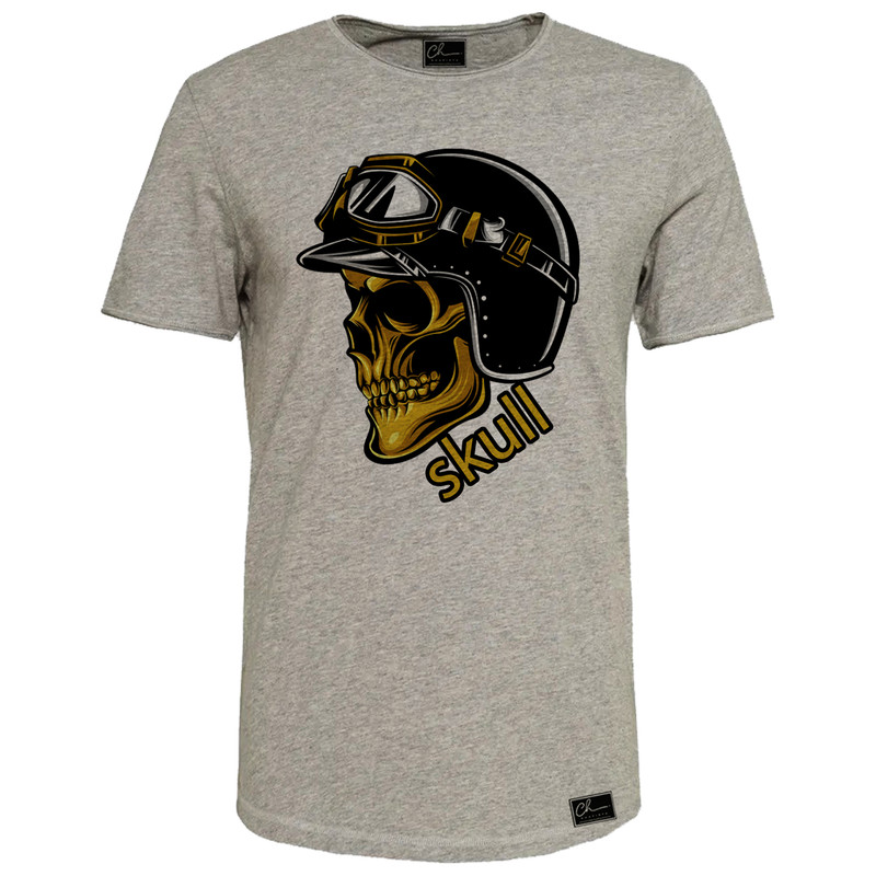 تیشرت آستین کوتاه مردانه مدل SKULL کد J228 رنگ طوسی