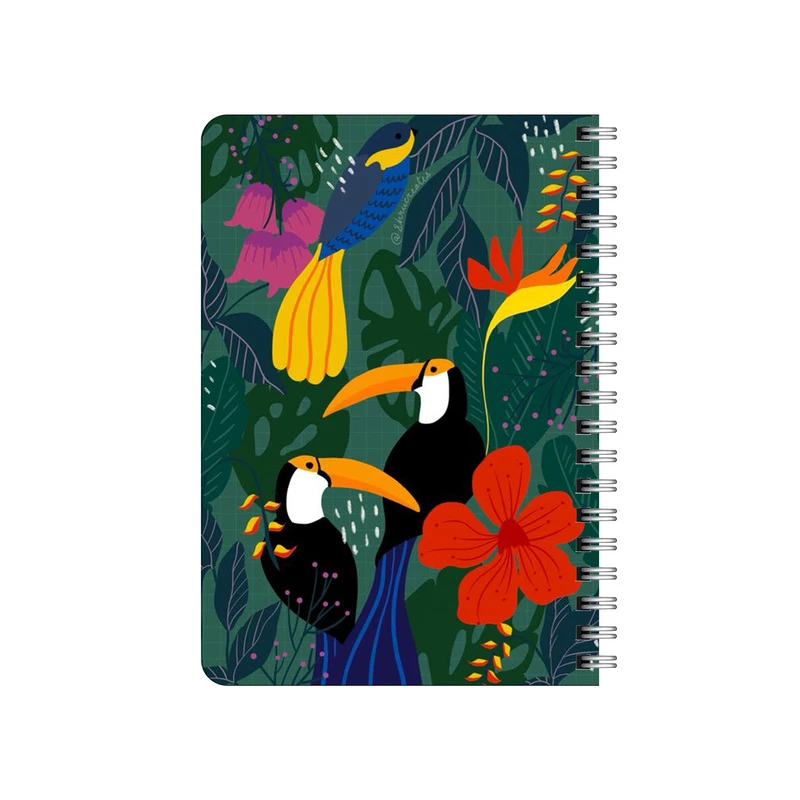 دفترچه یادداشت بامبیلیپ مدل چوبی طرح گل ها و پرندگان کد 4499385