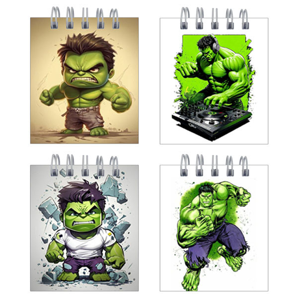 دفترچه یادداشت 50 برگ طرح هالک کد hc29 مجموعه 4 عددی