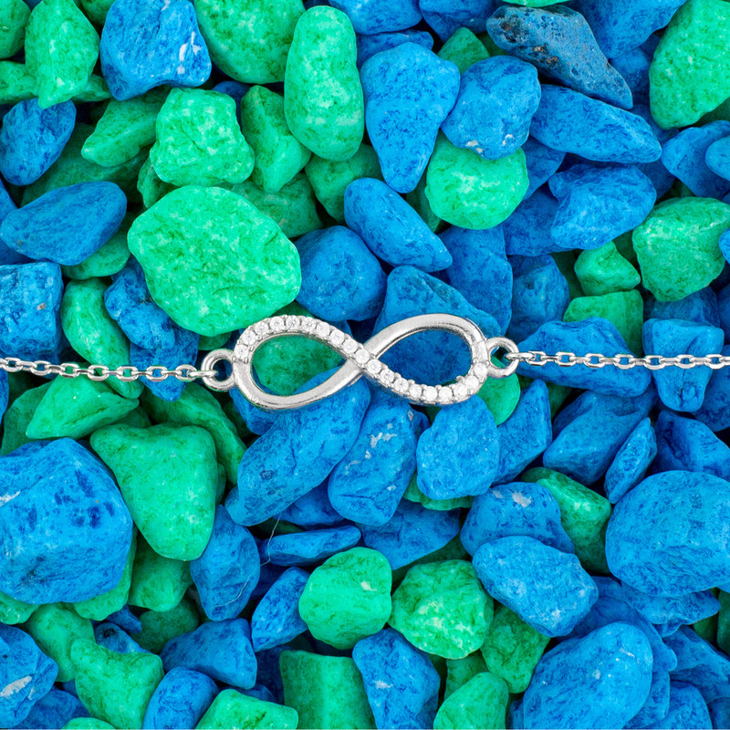 دستبند نقره زنانه آمیتیس مدل بی نهایت AMT-D036