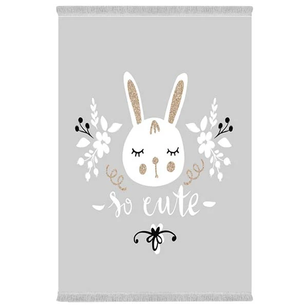 فرش پارچه‌ای دفه مدل فرشینه هازان مخمل طرح فانتزی کد 3081