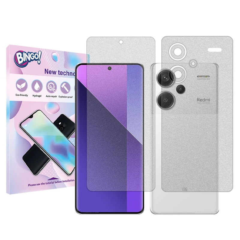 محافظ صفحه نمایش مات بینگومدل  Toughمناسب برای گوشی موبایل شیائومی Redmi Note 13 Pro Plus به همراه محافظ پشت گوشی