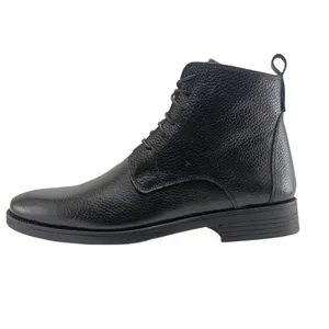 نیم بوت مردانه مدل بندی بغل زیپ دار چرم طبیعی si180