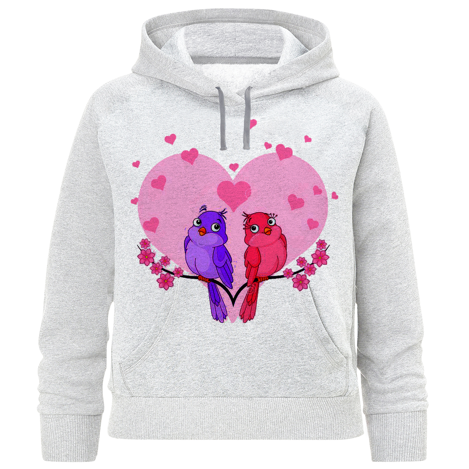 هودی دخترانه مدل قلب وگنجشک A158