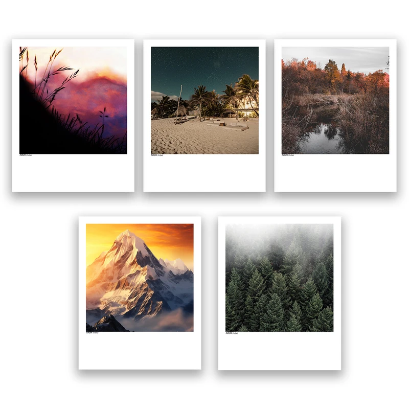 آویز تزیینی عرش مدل فانتزی منظره طبیعت کد Asa906 مجموعه پنج عددی