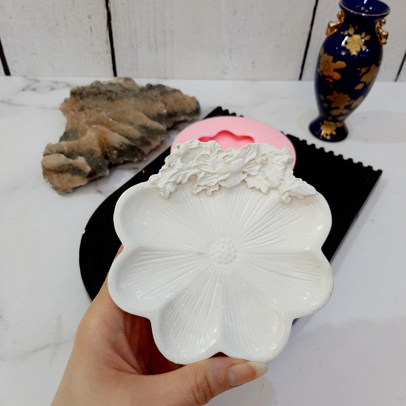 قالب سیلیکونی مدل ظرف گل دار قالب سیلیکونی مدل ظرف گل دار
